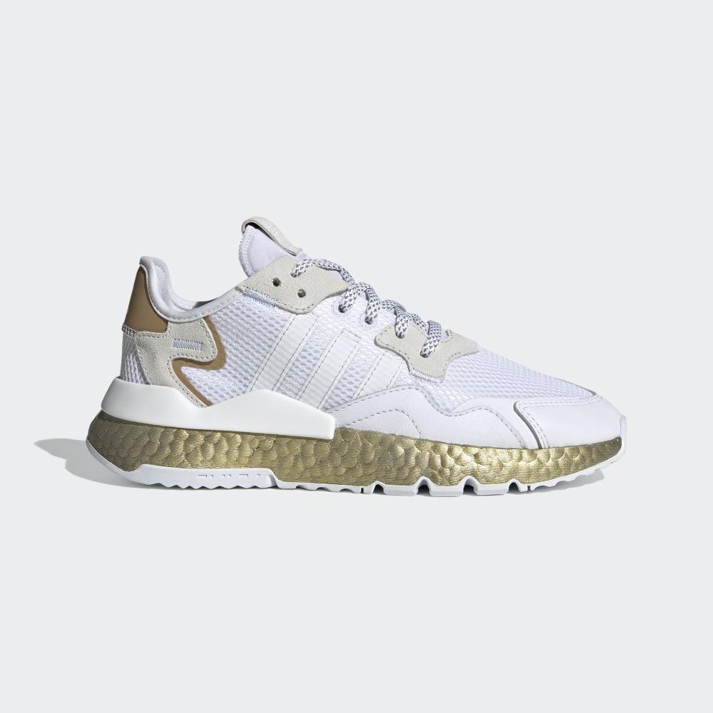 Originals Adidas Nite Jogger Barbati Romania - Albi/Aurii Metal FV4138